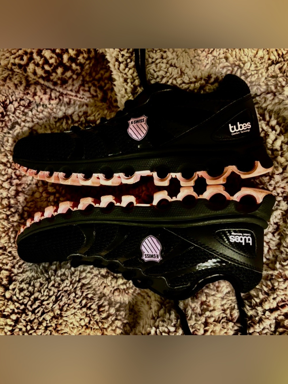 GREAT COND -K-Swiss Women's Black and Pink Athletic Running Shoes